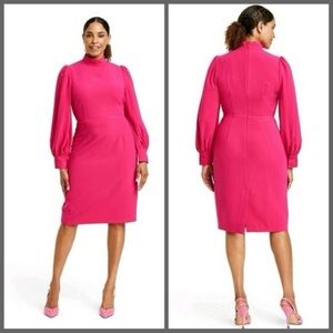 Sergio Hudson for Target Hot Pink Long Sleeve Dress